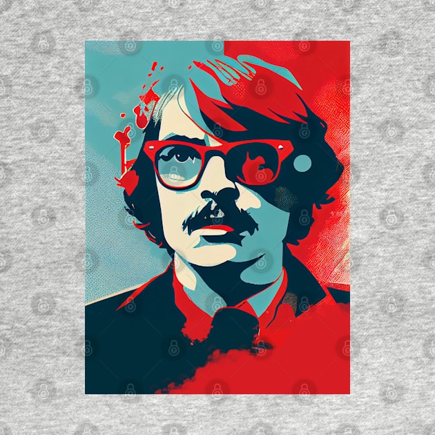 Abstract pop art style portrait of man in glasses by loucaski